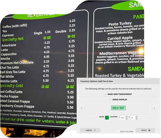 Digital Menu Boards - Square Integration for Inventory