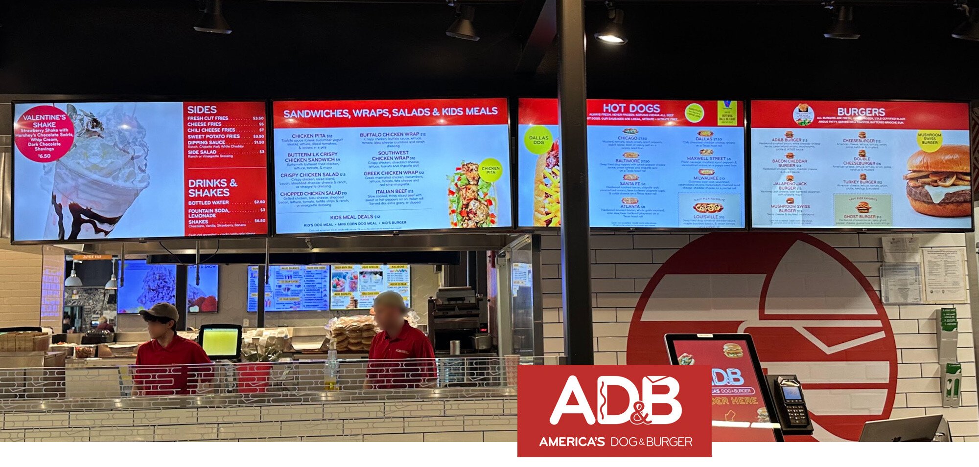 americas dog burger digital menu board