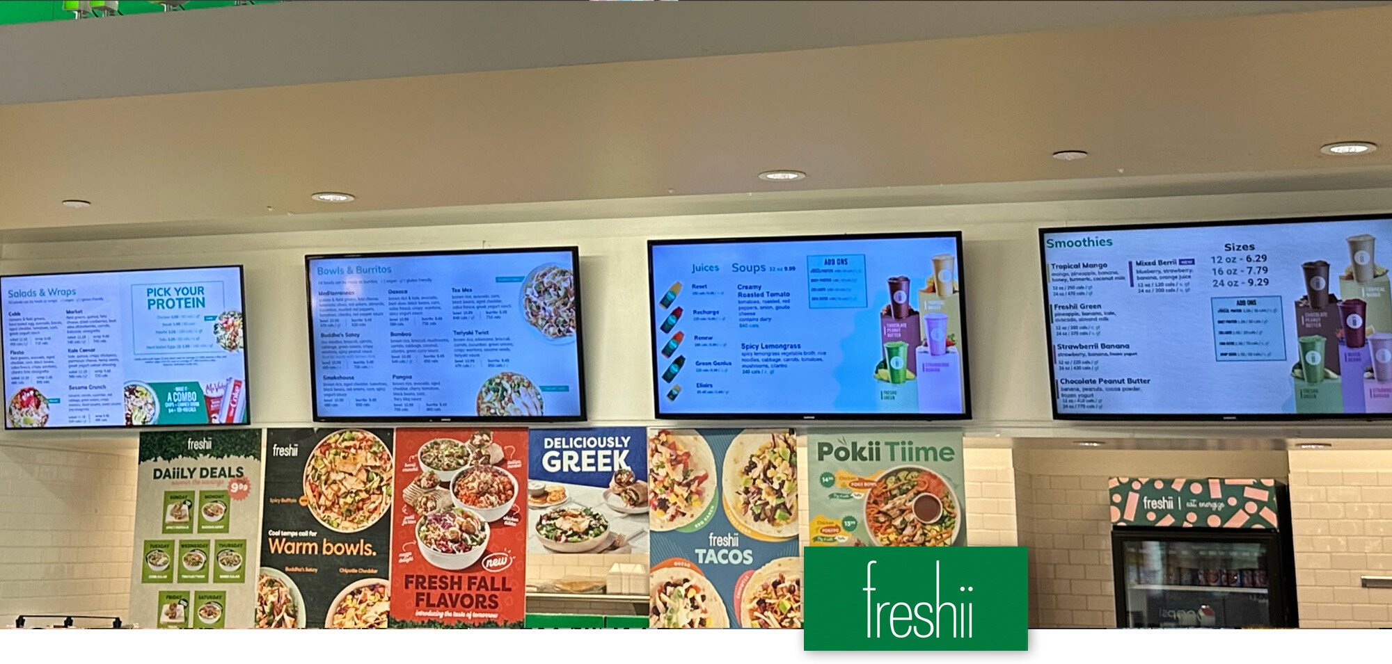 Freshii digital menu board