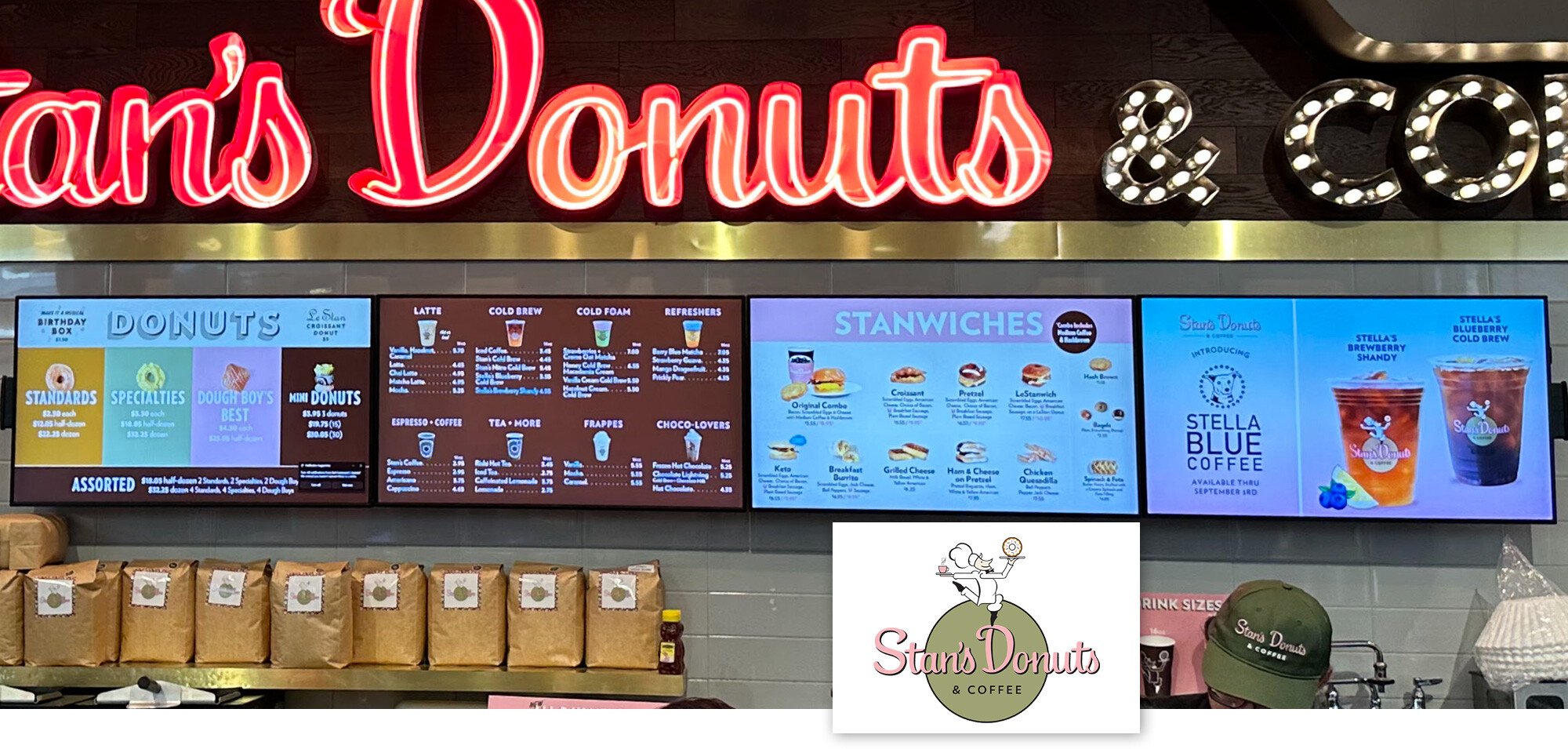 stans donuts digital menu board 